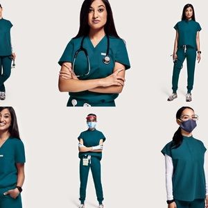 Figs scrub set-Caribbean Blue